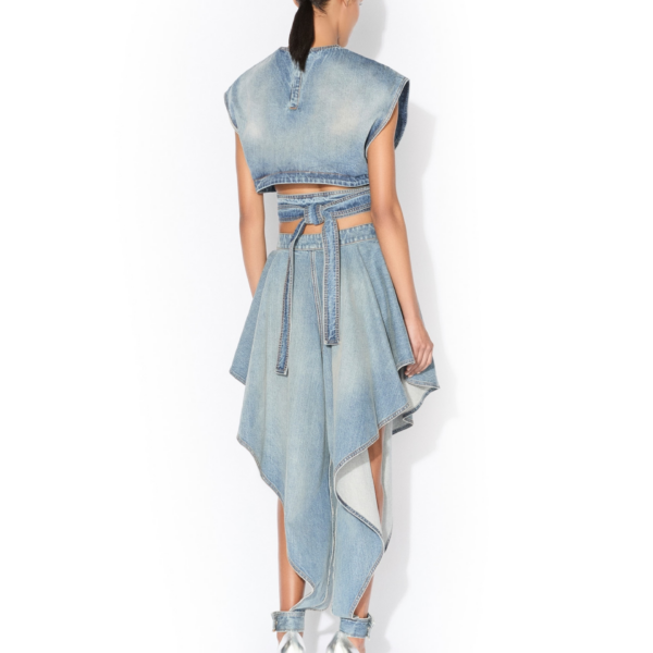 Alaïa Panelled Faded Jeans - ALAÏA Pants - Laser Cut Luxury - Shop at Coveti