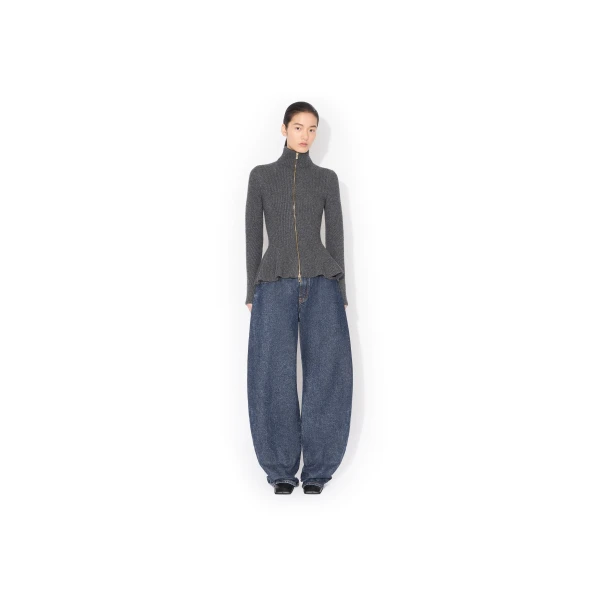 Alaia Peplum Knitted Cardigan, view 2