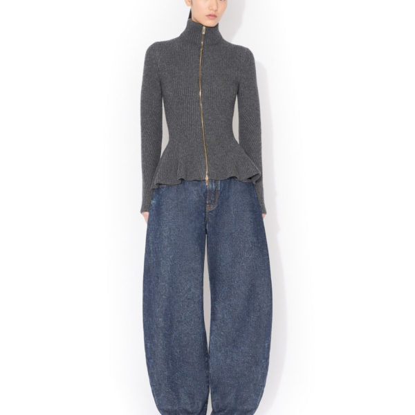 Alaïa Peplum Knitted Cardigan - ALAÏA Knitwear - Laser Cut Luxury - Shop at Coveti
