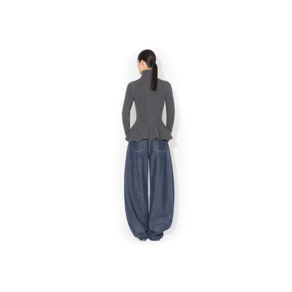 Alaia Peplum Knitted Cardigan, view 3