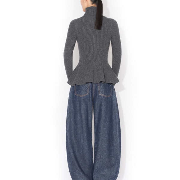Alaïa Peplum Knitted Cardigan - ALAÏA Knitwear - Laser Cut Luxury - Shop at Coveti