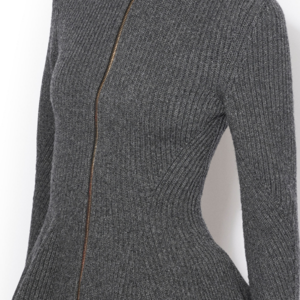 Alaïa Peplum Knitted Cardigan - ALAÏA Knitwear - Laser Cut Luxury - Shop at Coveti