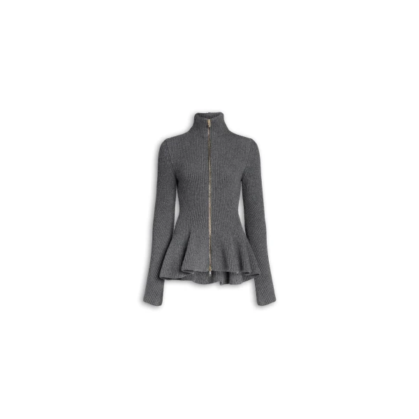 Alaia Peplum Knitted Cardigan