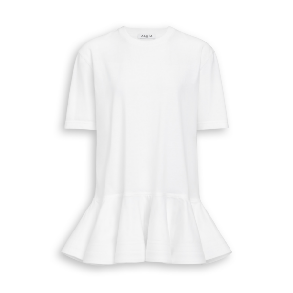 Alaïa Peplum T Shirt - ALAÏA Tops - Laser Cut Luxury - Shop at Coveti