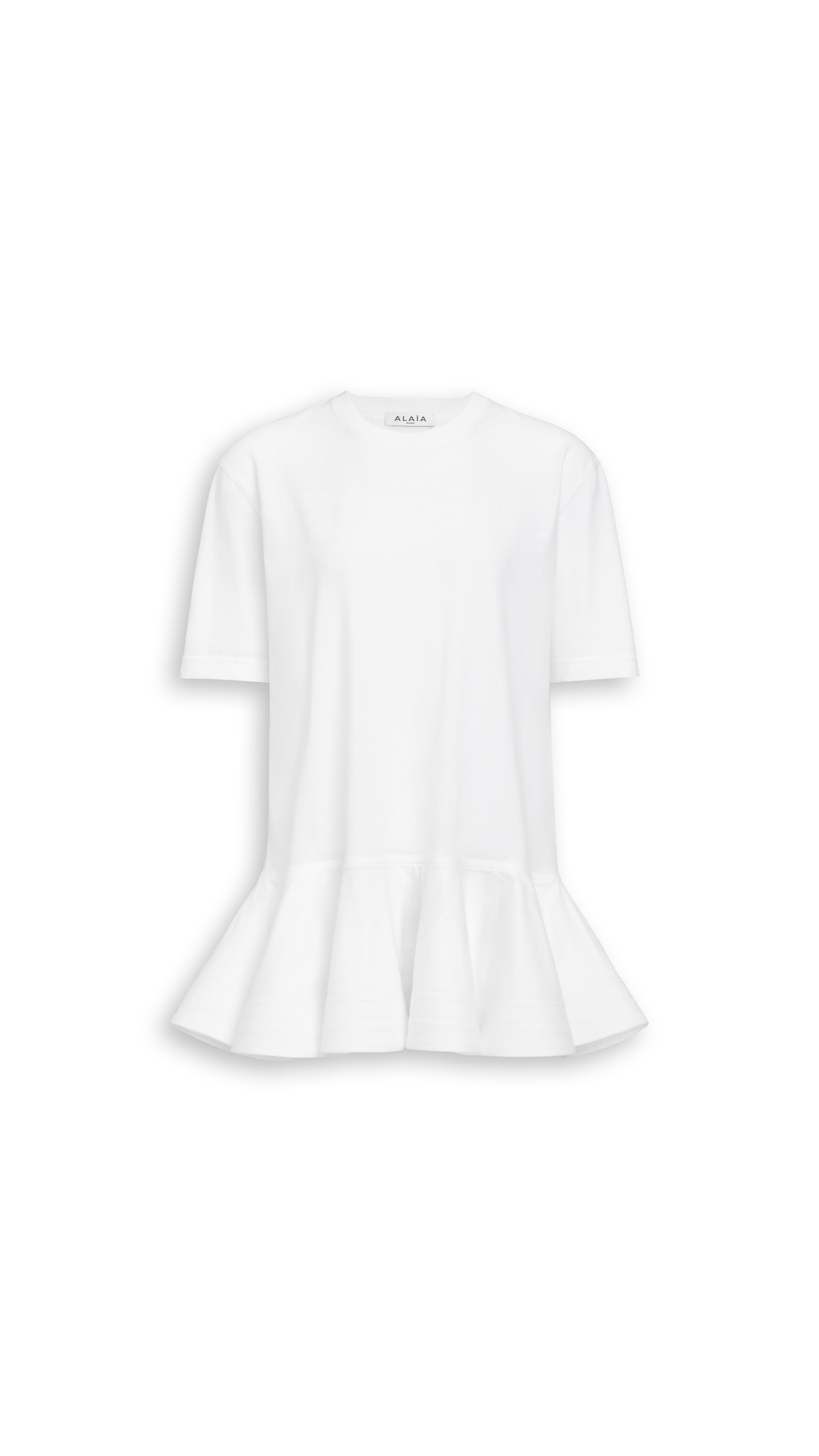 Alaïa Peplum T Shirt - ALAÏA Tops - Laser Cut Luxury - Shop at Coveti Alaïa Peplum T Shirt - ALAÏA Tops - Laser Cut Luxury - Shop at Coveti