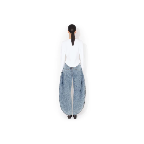 Alaia Petal Denim Pants, view 3