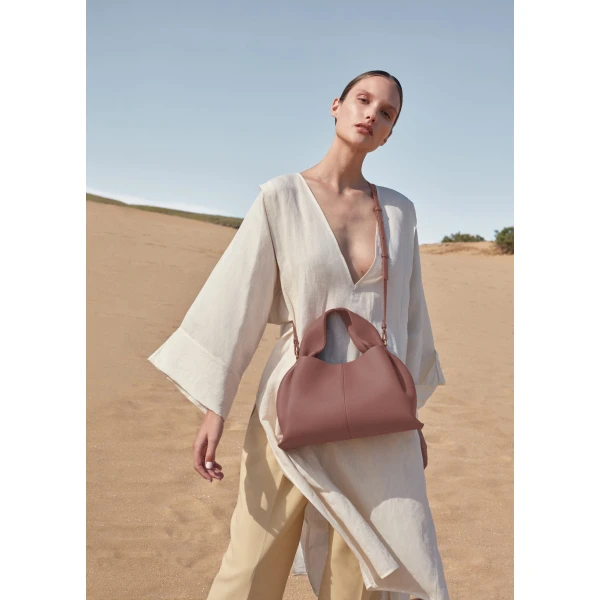 Polène Numéro Neuf in Blush Numéro Neuf in Blush - Shoulder & Crossbody Bags - Parisian Luxury Leather Bag at Coveti
