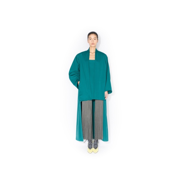 Alaia Poplin Asymmetric Robe Coat, view 2