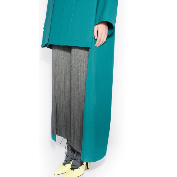 Alaia Poplin Asymmetric Robe Coat, view 4