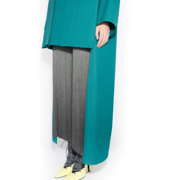 Alaia Poplin Asymmetric Robe Coat, view 4