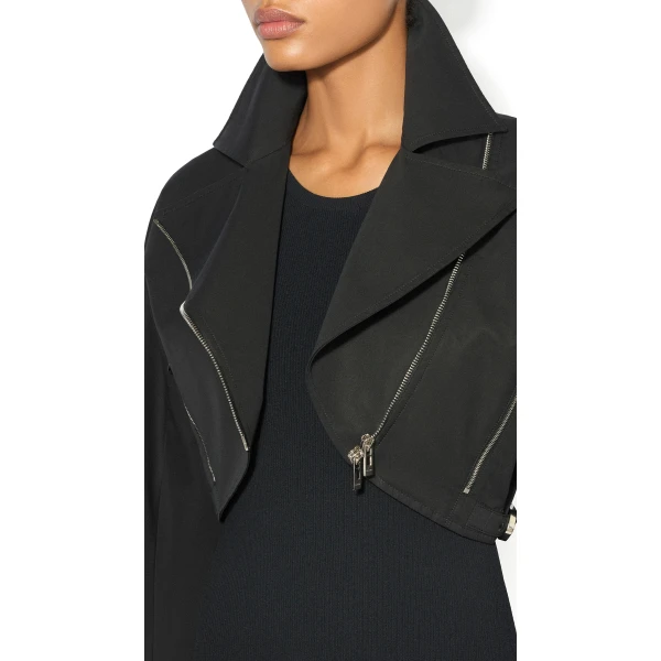 Alaia Poplin Biker Jacket, view 4