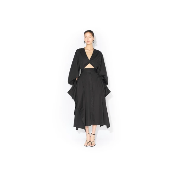 Alaia Poplin Trench Dress, view 2