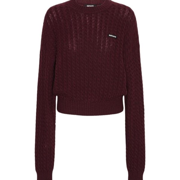 Cable Crewneck Sweater Bordeaux