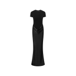 Capsleeve Draped Maxi Black