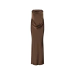 Corsage Long Dress Dark Brown
