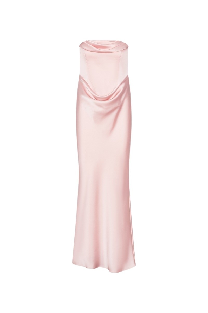 Corsage Long Dress Pink
