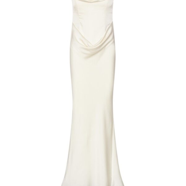 Corsage Long Dress White