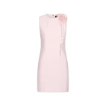 Crepe Mini Flower Dress Pink