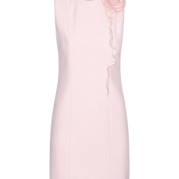 Crepe Mini Flower Dress Pink