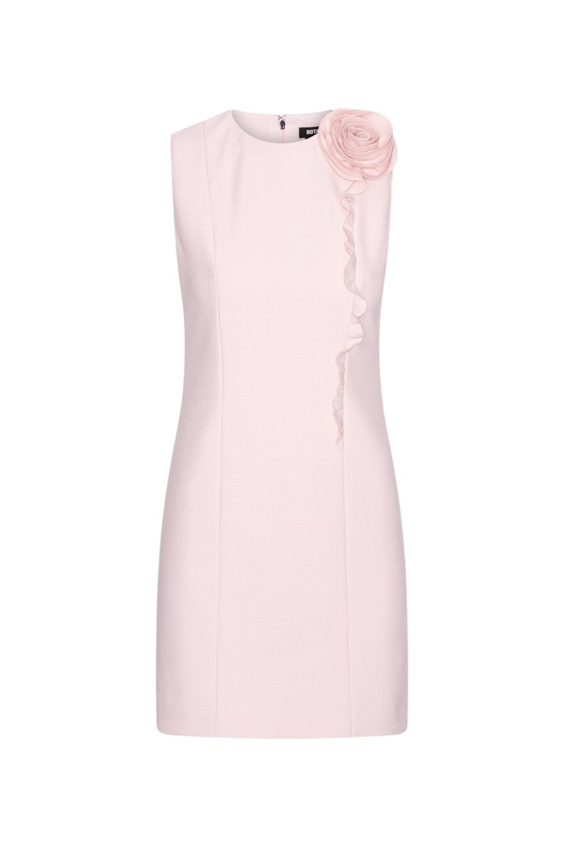 Crepe Mini Flower Dress Pink