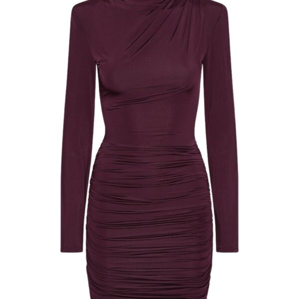 Drapey Mini Dress Bordeaux