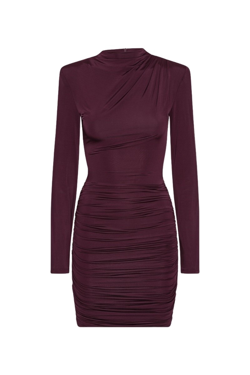 Drapey Mini Dress Bordeaux