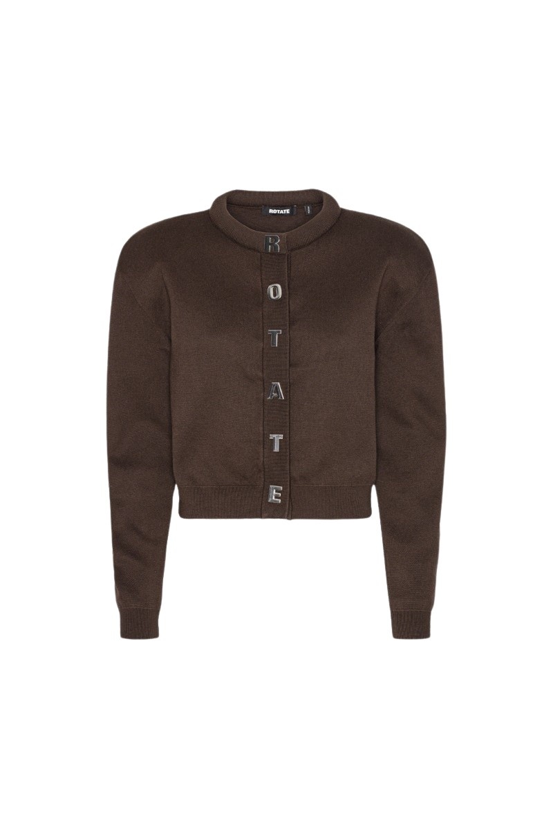Firm Knit Cardigan Dark Brown