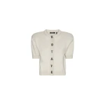 Firm Knit Ss Cardigan Creme