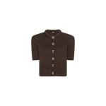 Firm Knit Ss Cardigan Dark Brown