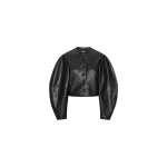 Fitted Leather Jacket Black