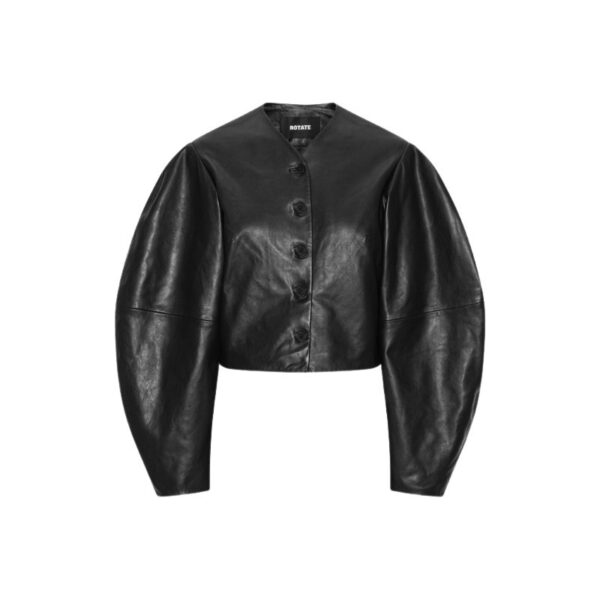 Fitted Leather Jacket Black
