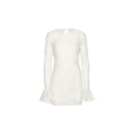 Flower Mesh Mini Dress Egret White