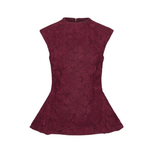 Flower Mesh Top Bordeaux