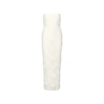 Flower Mesh Tube Dress Egret White