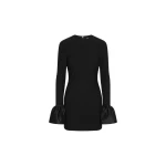 Frill Sleeved Mini Dress Black