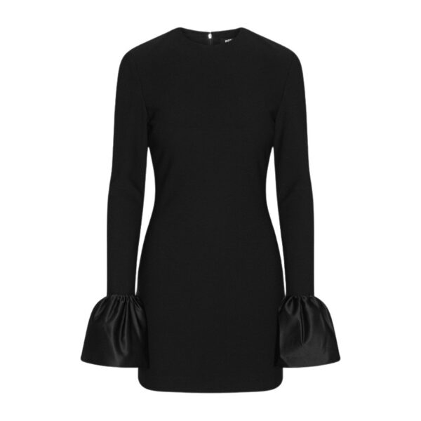 Frill Sleeved Mini Dress Black
