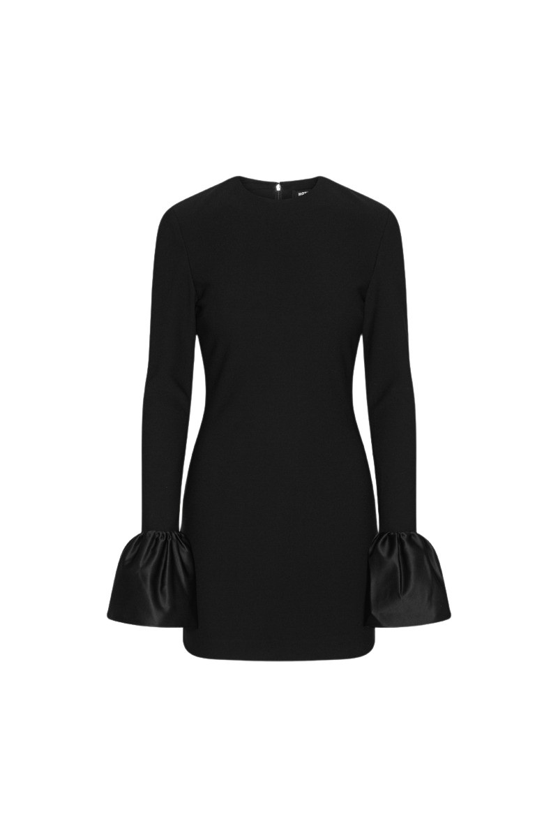 Frill Sleeved Mini Dress Black