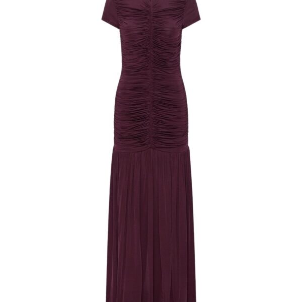 Gathered Maxi Dress Bordeaux