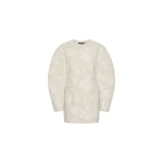 Jacquard Tailored Dress Creme