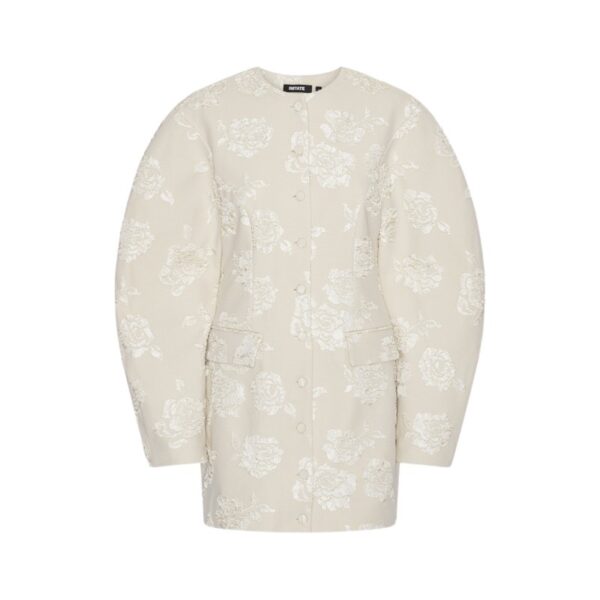 Jacquard Tailored Dress Creme
