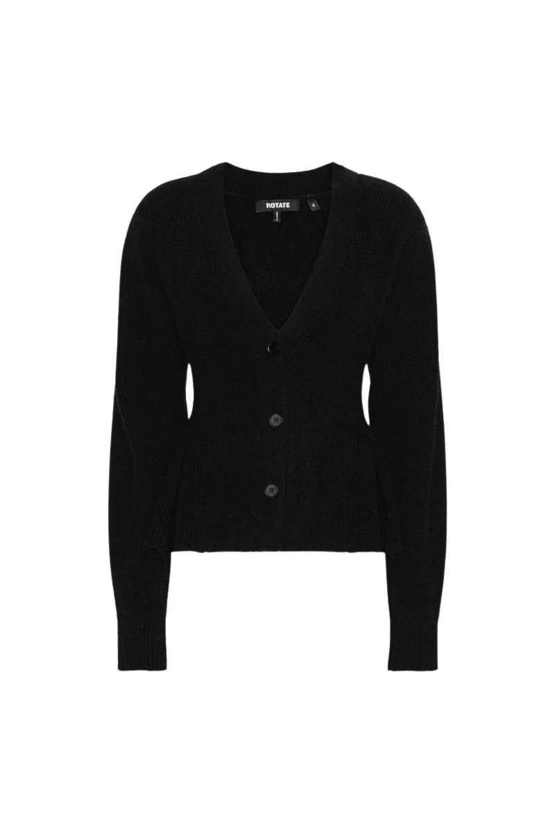 Knit Peplum Cardigan Black