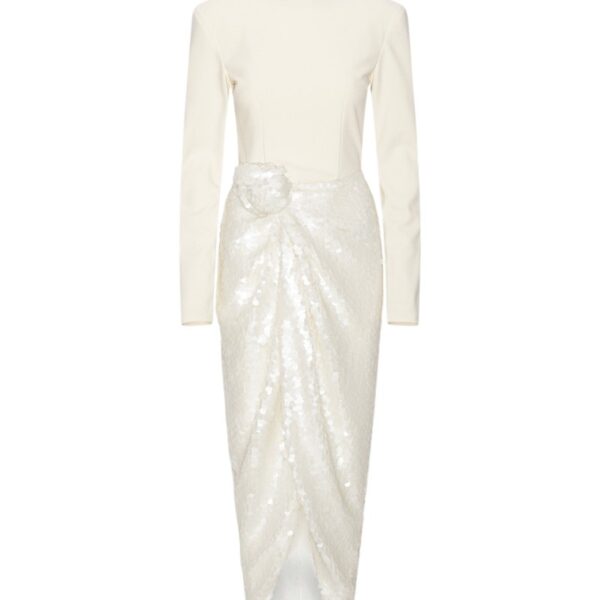Knotted Midi Dress White