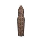 Lace Halterneck Dress Black