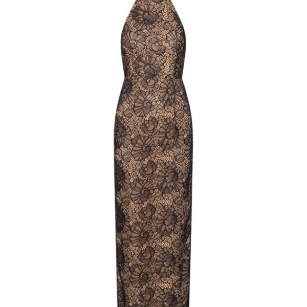 Lace Halterneck Dress Black