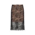 Lace Midi Pencil Skirt Black