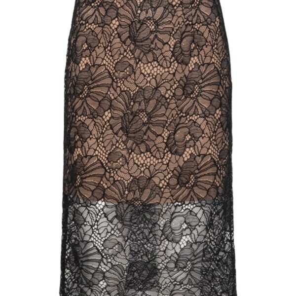 Lace Midi Pencil Skirt Black