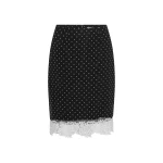 Laceband Pencilskirt Black