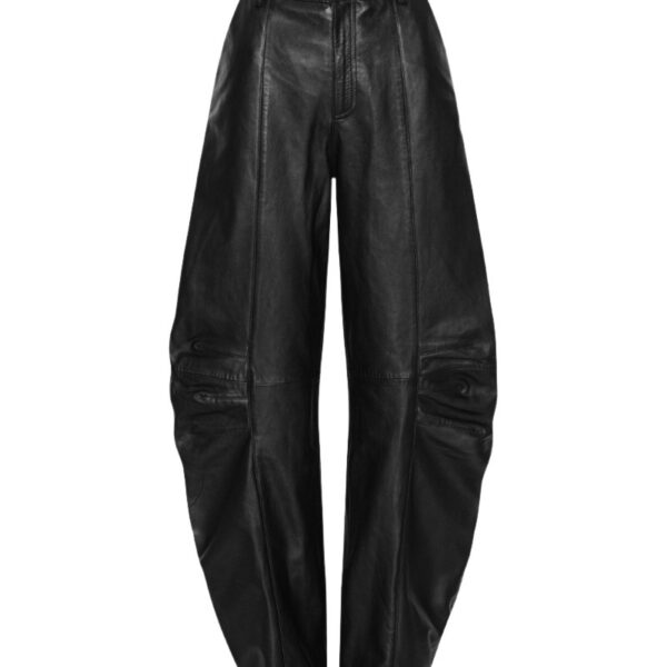 Leather Cargo Pants Black
