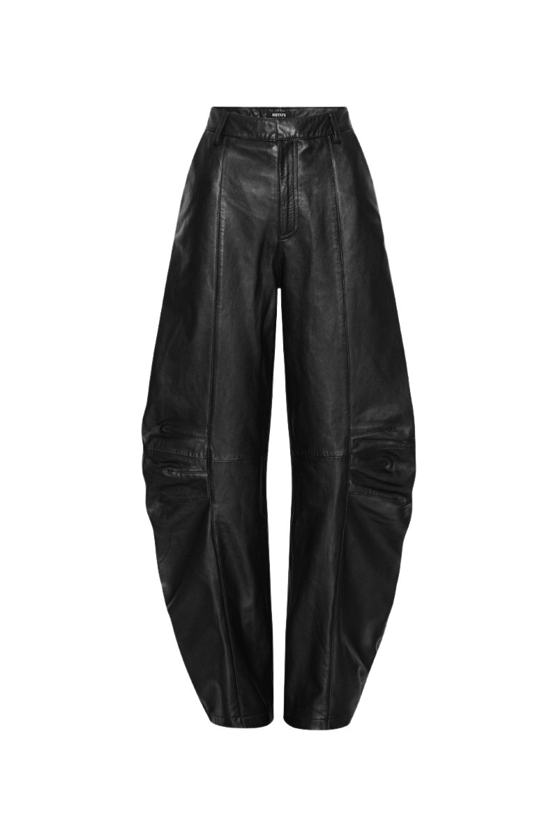 Leather Cargo Pants Black
