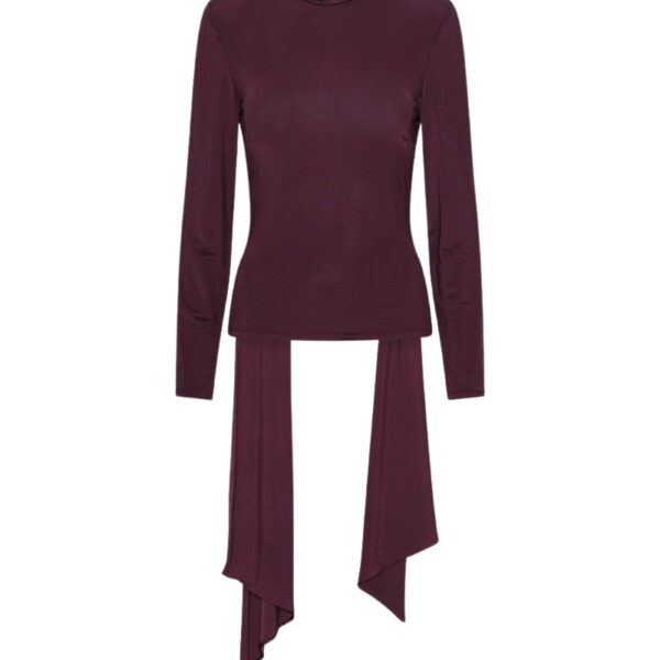 Long-sleeved Scarf Top Bordeaux